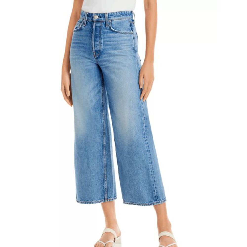 rag & bone Maya High Rise Ankle Wide Leg Jeans in Hermosa Wash button Size 27